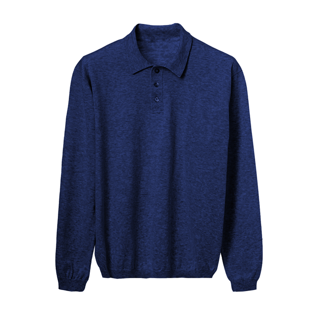 High Quality Italian Cotton Polo Colour Blue For Man 